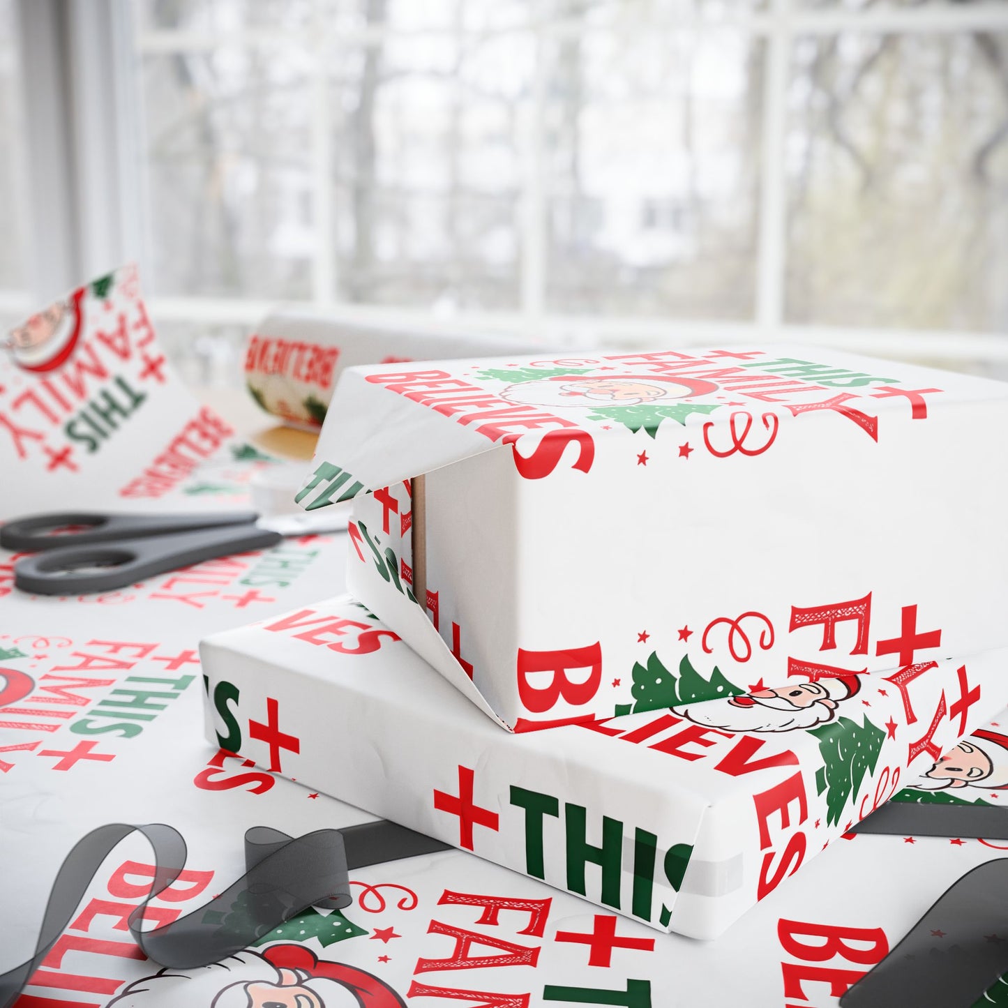 Christmas Wrapping Paper Roll This Family Believes Santa Claus Holiday Gift Wrap