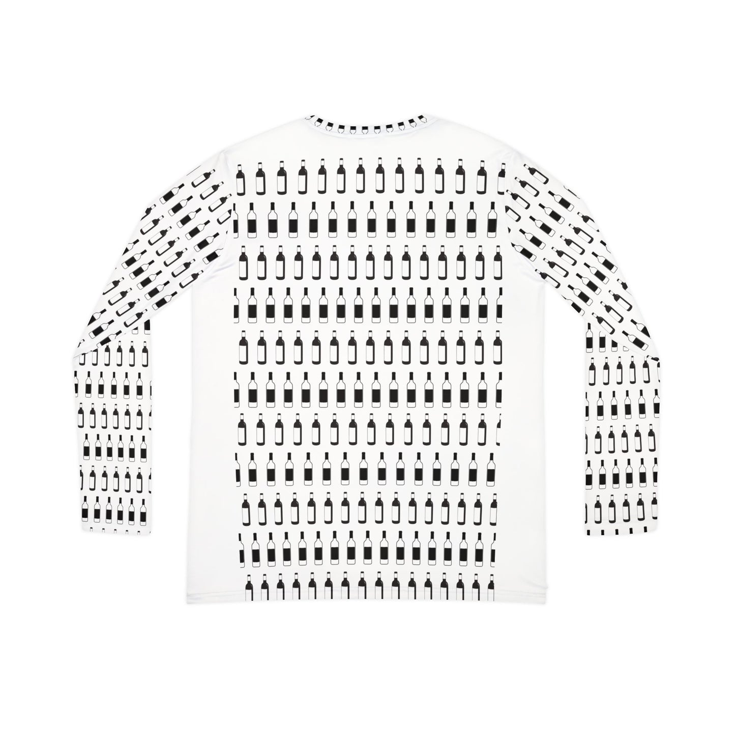Women's Long Sleeve Shirt - Mini Wine Bottles and Cork Screw with Hearts Design