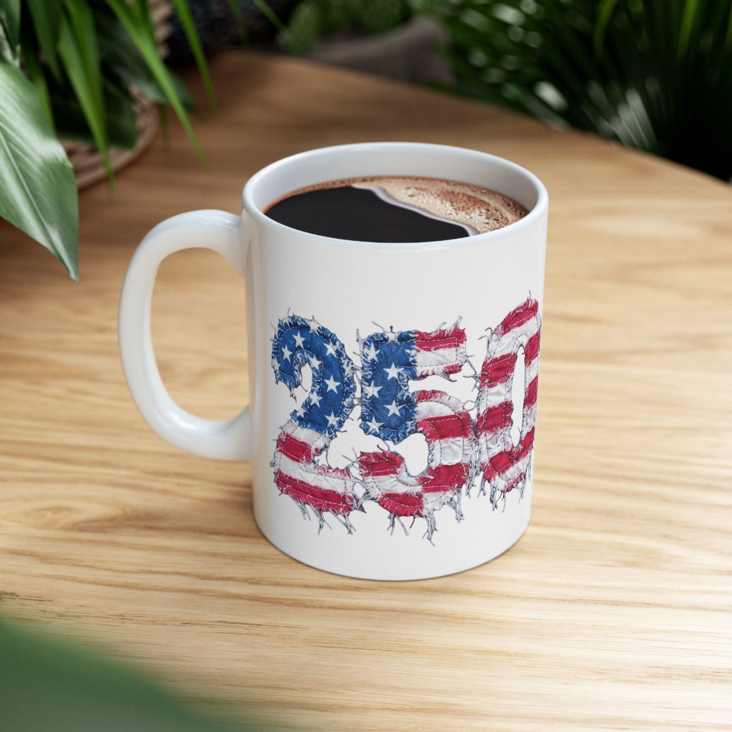 USA 2024 Flag Distressed Ceramic Mug — Patriotic Election Coffee Cup (11oz/15oz)