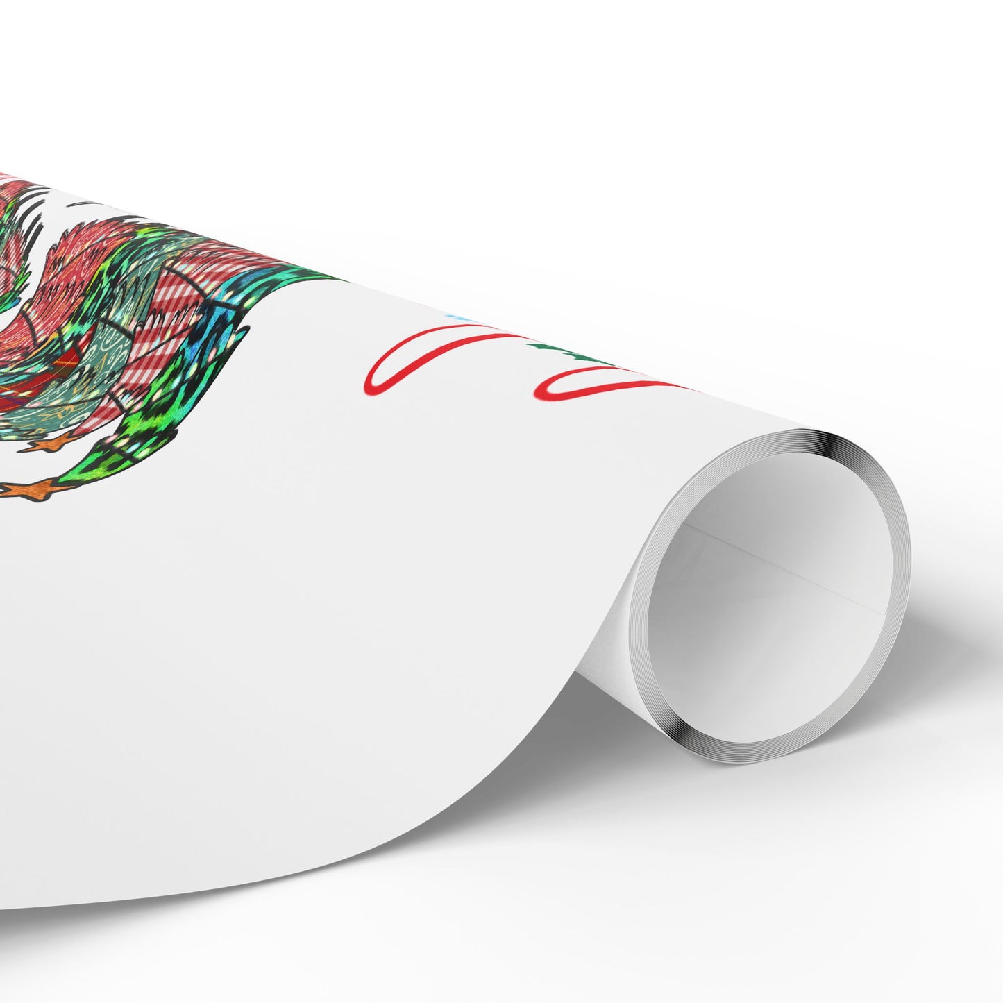 Wrapping Paper Roll – "Joyful Merry & Blessed" Holiday Gift Wrap with Festive Script Pattern