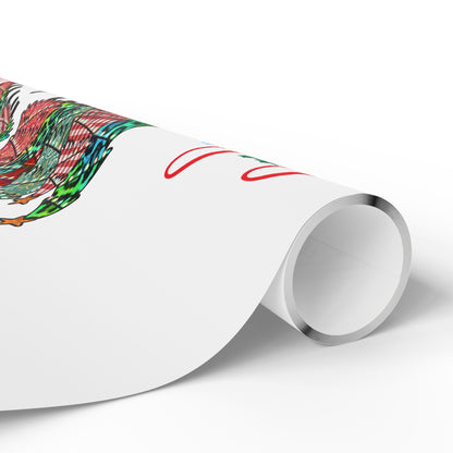 Wrapping Paper Roll – "Joyful Merry & Blessed" Holiday Gift Wrap with Festive Script Pattern