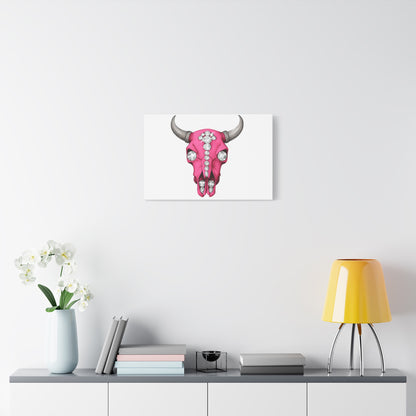 Pink Jeweled Bull Skull Canvas Art — Glam Western Wall Decor