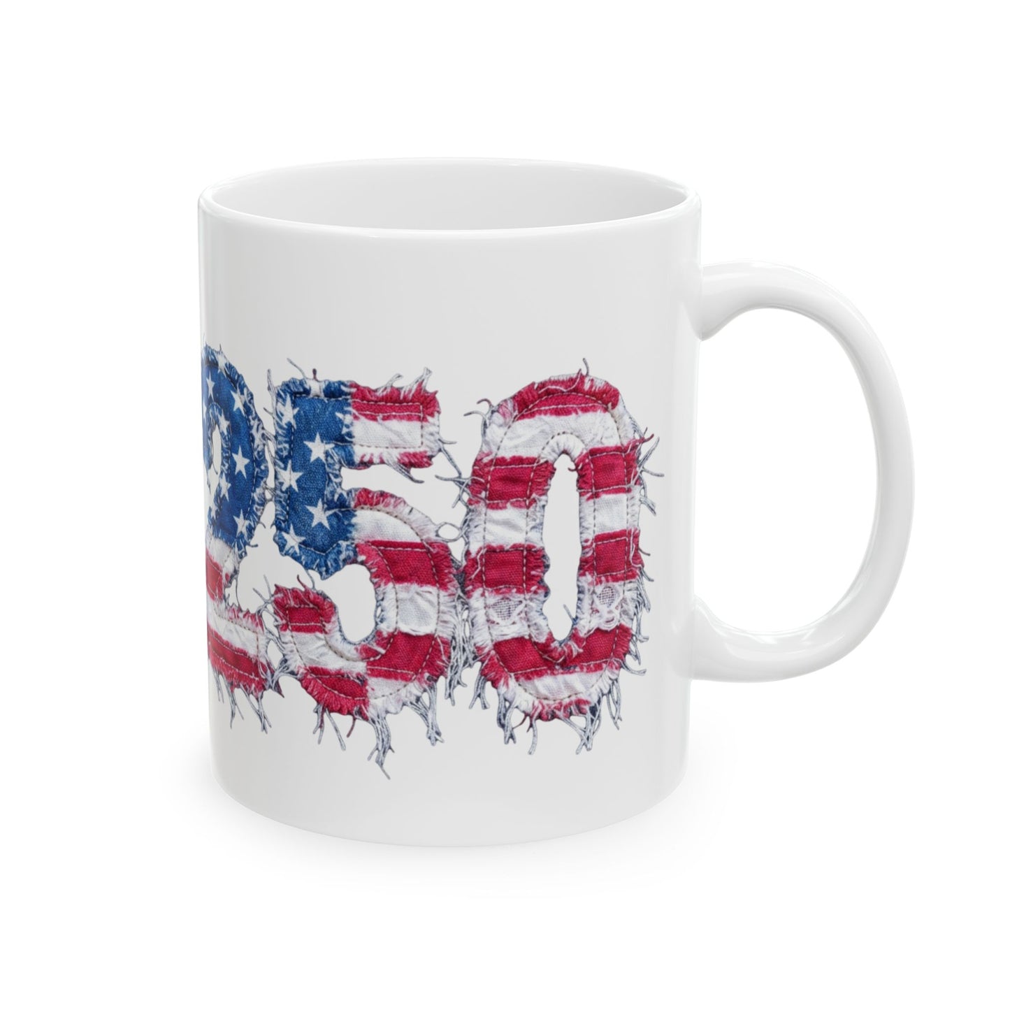 USA 2024 Flag Distressed Ceramic Mug — Patriotic Election Coffee Cup (11oz/15oz)
