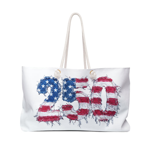 Patriotic "250" American Flag Weekender Bag