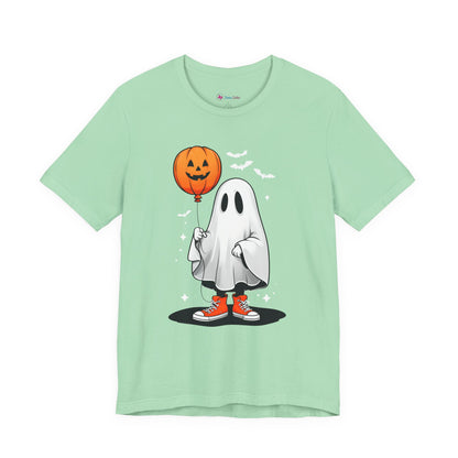 Ghost Tee with Orange Hightops and Pumpkin Balloon