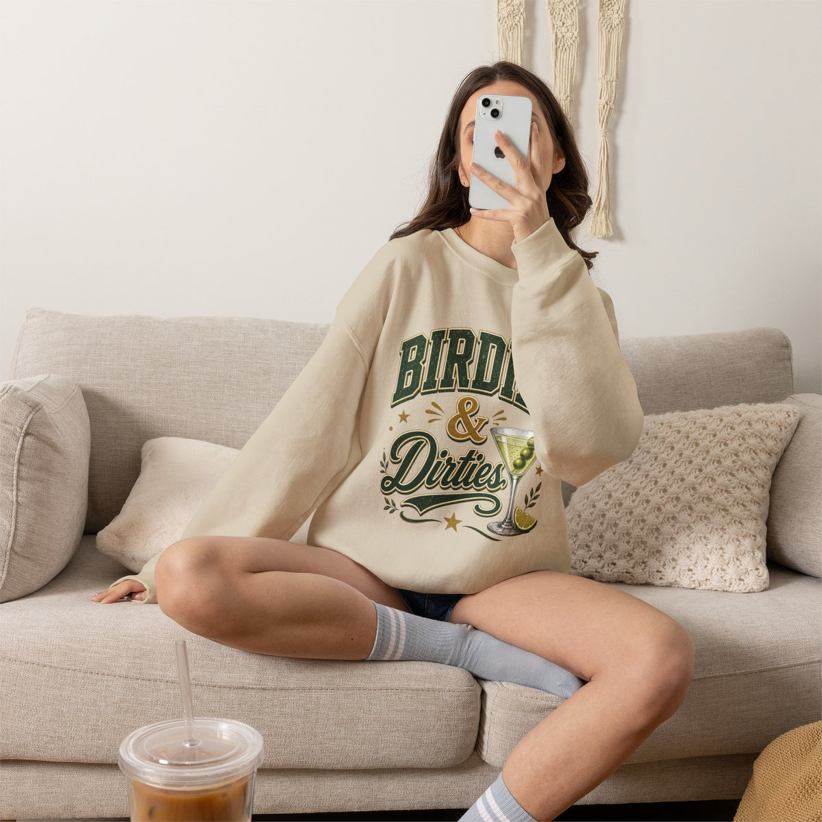 Golf Birdies & Dirties Crewneck Sweatshirt Golfing & Martini's