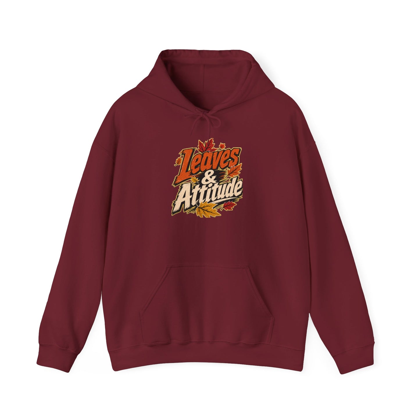 Leaves & Attitude Hoodie — Fall Graphic Pullover