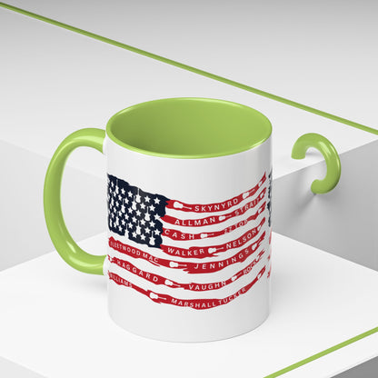 OG Southern Rock Bands & Country Greats USA Flag  Mug  11 or 15oz Coffee Cup