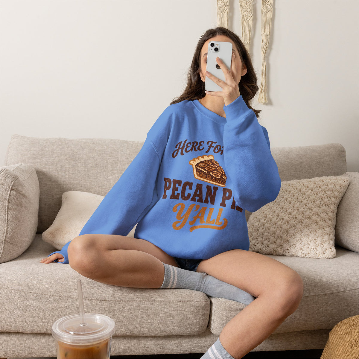 Here for the Pecan Pie Y'all Thanksgiving Sweatshirt