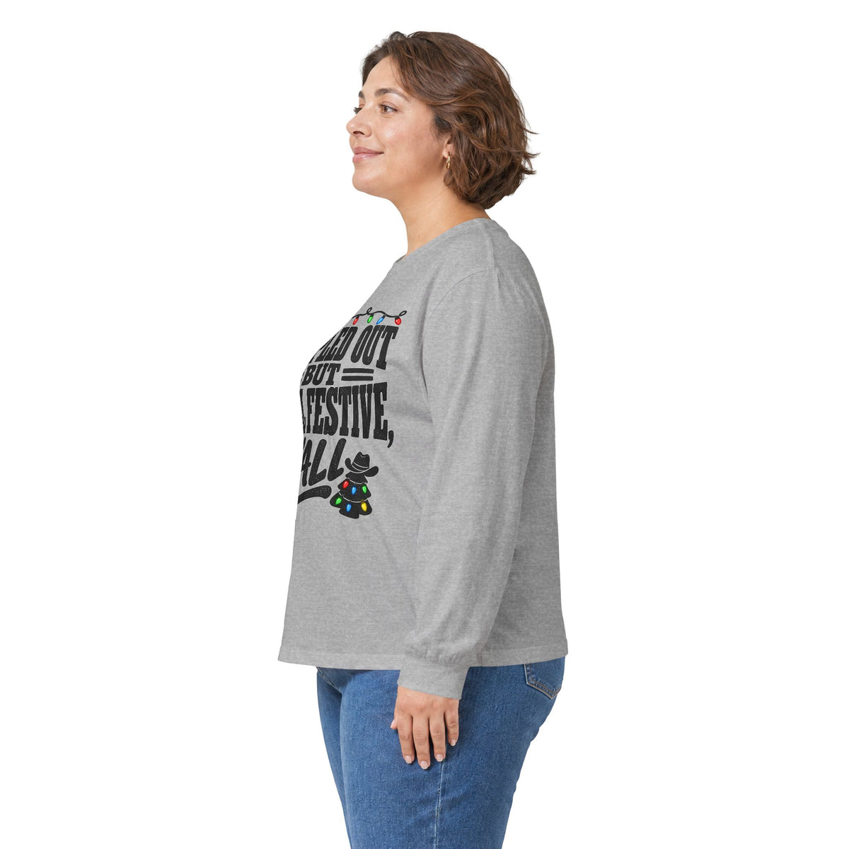 Peopled Out But Still Festive Y'all Christmas Long Sleeve Shirt