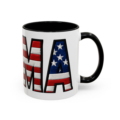 Patriotic AMERICA Flag MAMA Accent Coffee Mug 11 or 15oz