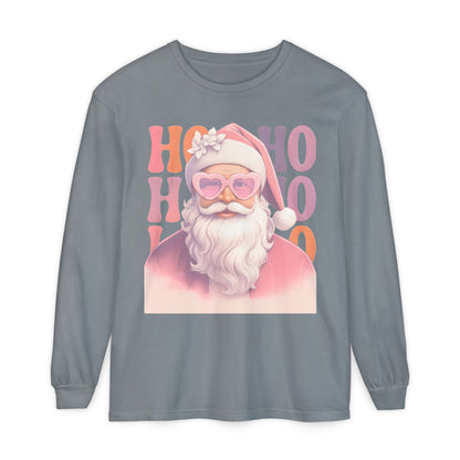 Christmas Santa HO HO HO Long Sleeve T-Shirt - Lots of Color Choices