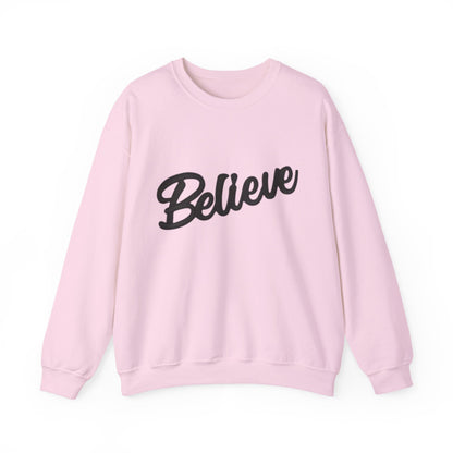 Believe Crewneck Sweatshirt — Inspirational Graphic CHRISTmas Pullover