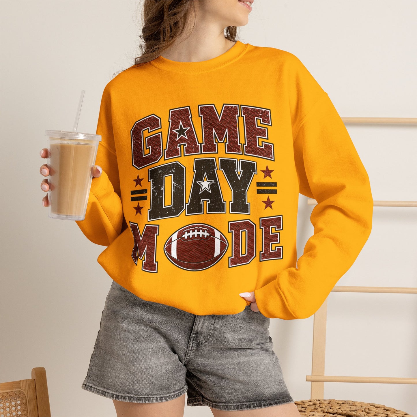 Game Day Mode Sweatshirt — Football Fan Crewneck