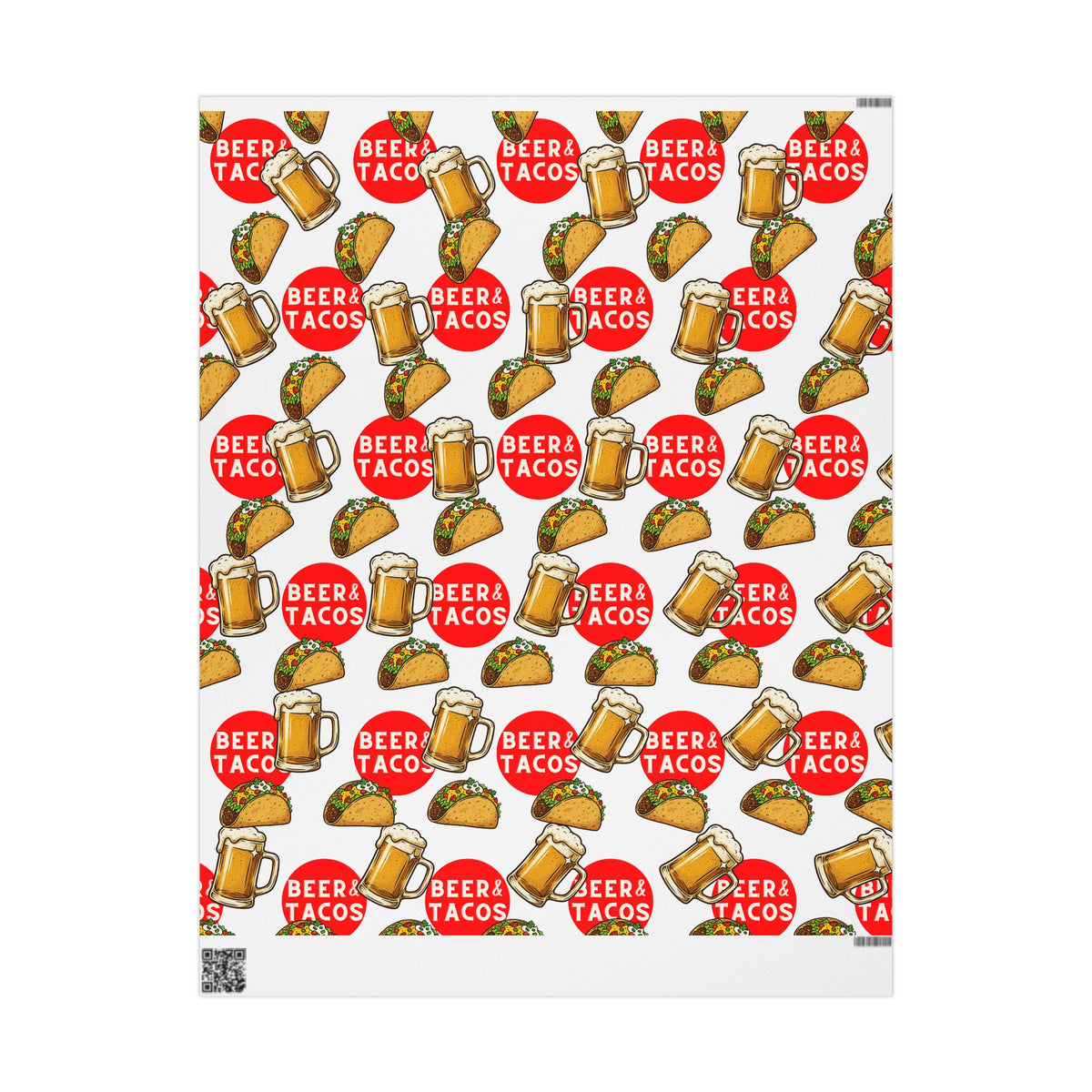 Beer & Tacos Wrapping Paper — Festive Christmas Holiday Gift Wrap