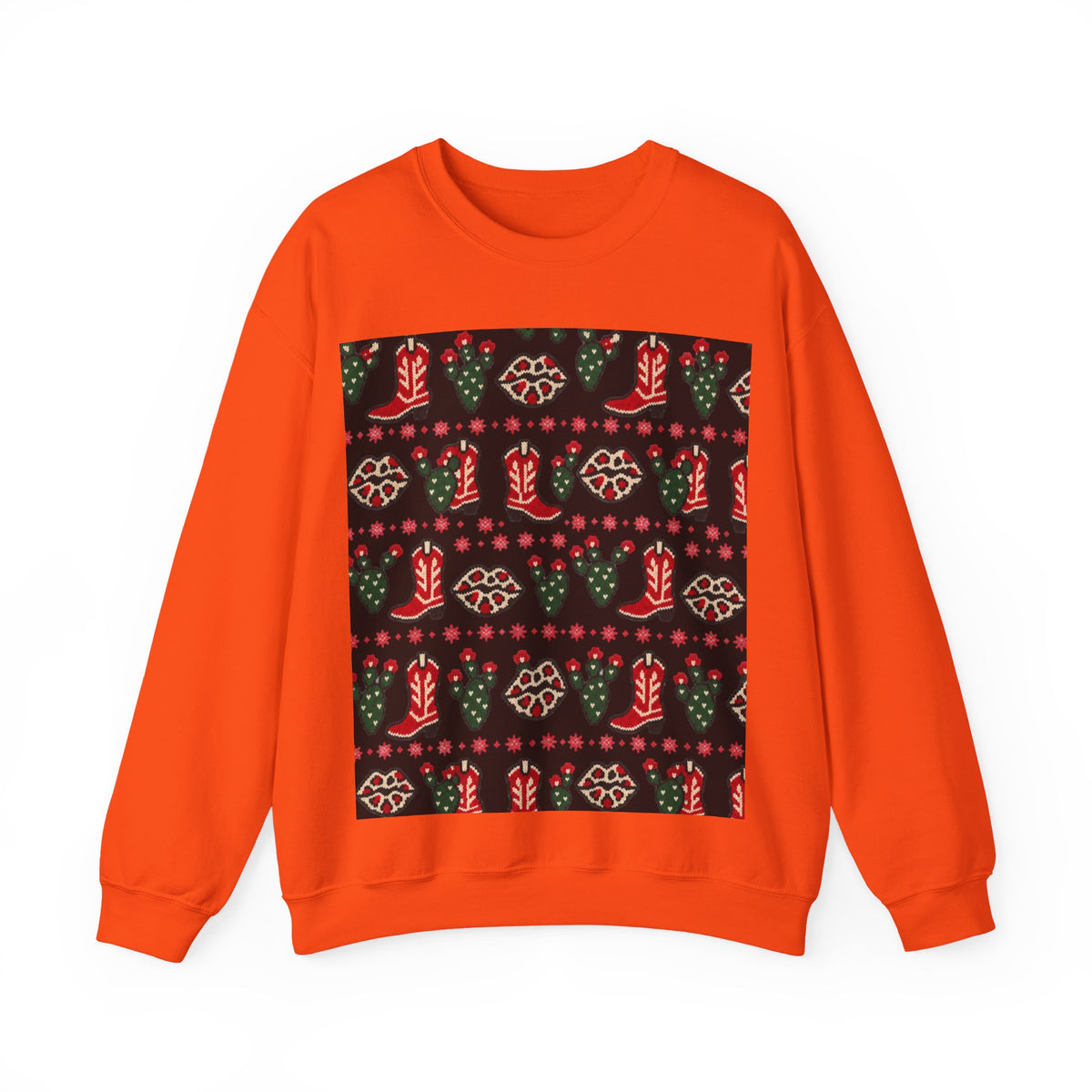Feaux Ugly Sweater Western Christmas Sweatshirt
