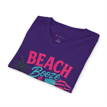 Beach Booze & Besties V-Neck T-Shirt