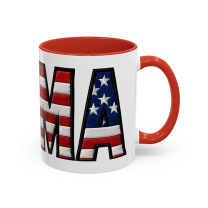 Patriotic AMERICA Flag MAMA Accent Coffee Mug 11 or 15oz