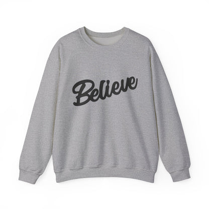 Believe Crewneck Sweatshirt — Inspirational Graphic CHRISTmas Pullover