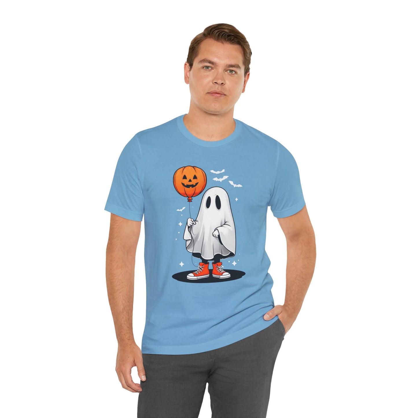 Ghost Tee with Orange Hightops and Pumpkin Balloon