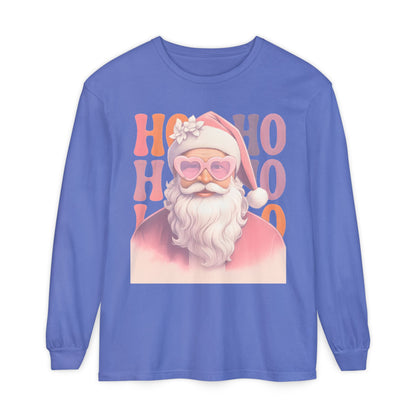 Christmas Santa HO HO HO Long Sleeve T-Shirt - Lots of Color Choices