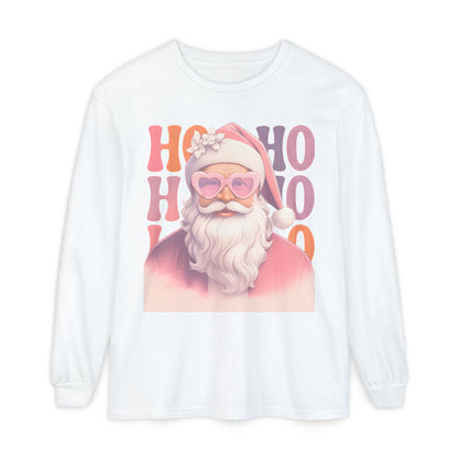 Christmas Santa HO HO HO Long Sleeve T-Shirt - Lots of Color Choices