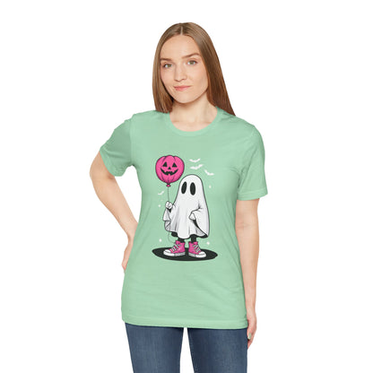 Ghost Tee with Pink Hightops and Pumpkin Balloon