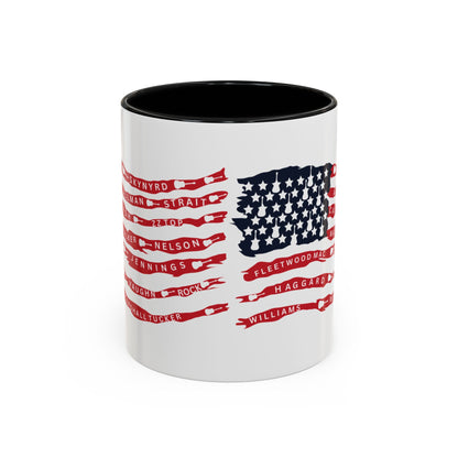 OG Southern Rock Bands & Country Greats USA Flag  Mug  11 or 15oz Coffee Cup