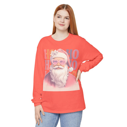Christmas Santa HO HO HO Long Sleeve T-Shirt - Lots of Color Choices