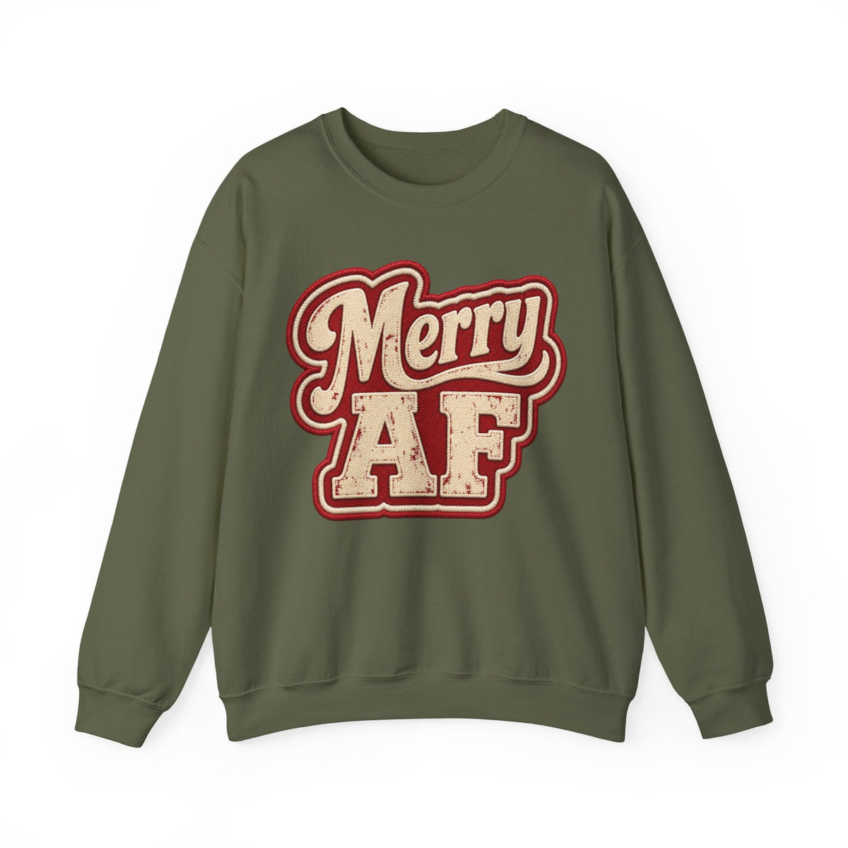 Merry AF Sweatshirt – Funny Retro Holiday Crewneck