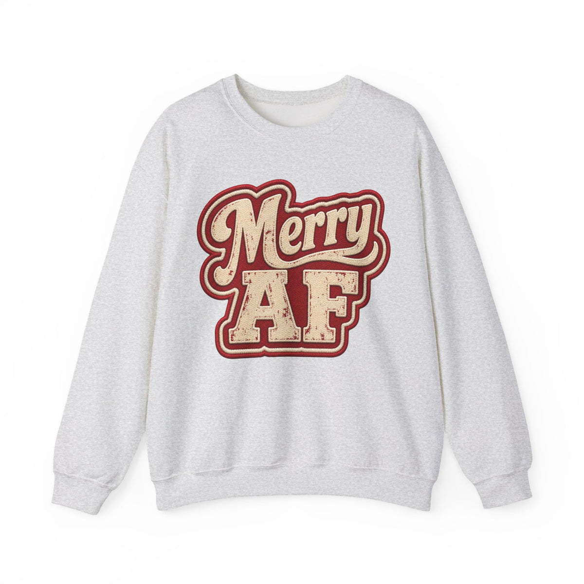 Merry AF Sweatshirt – Funny Retro Holiday Crewneck