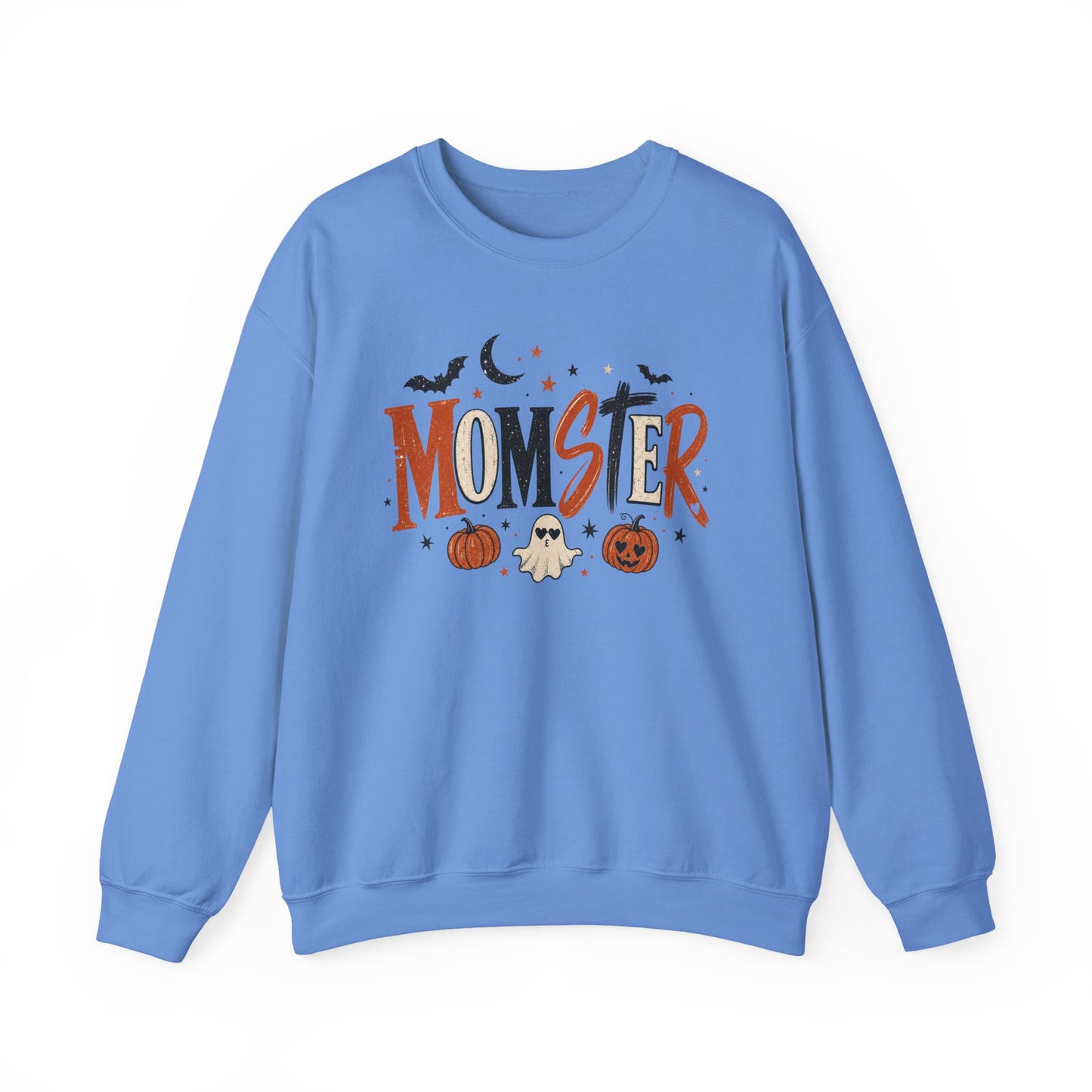 Momster Halloween Sweatshirt — Cute Momster Ghost & Pumpkins Crewneck