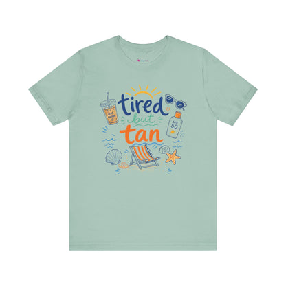 Tired but Tan Beach Graphic T-Shirt
