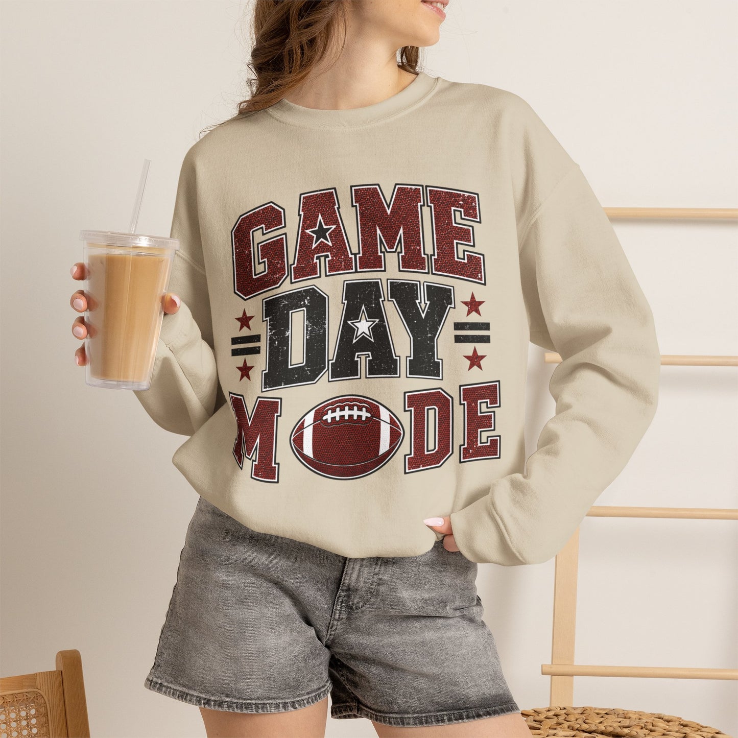 Game Day Mode Sweatshirt — Football Fan Crewneck