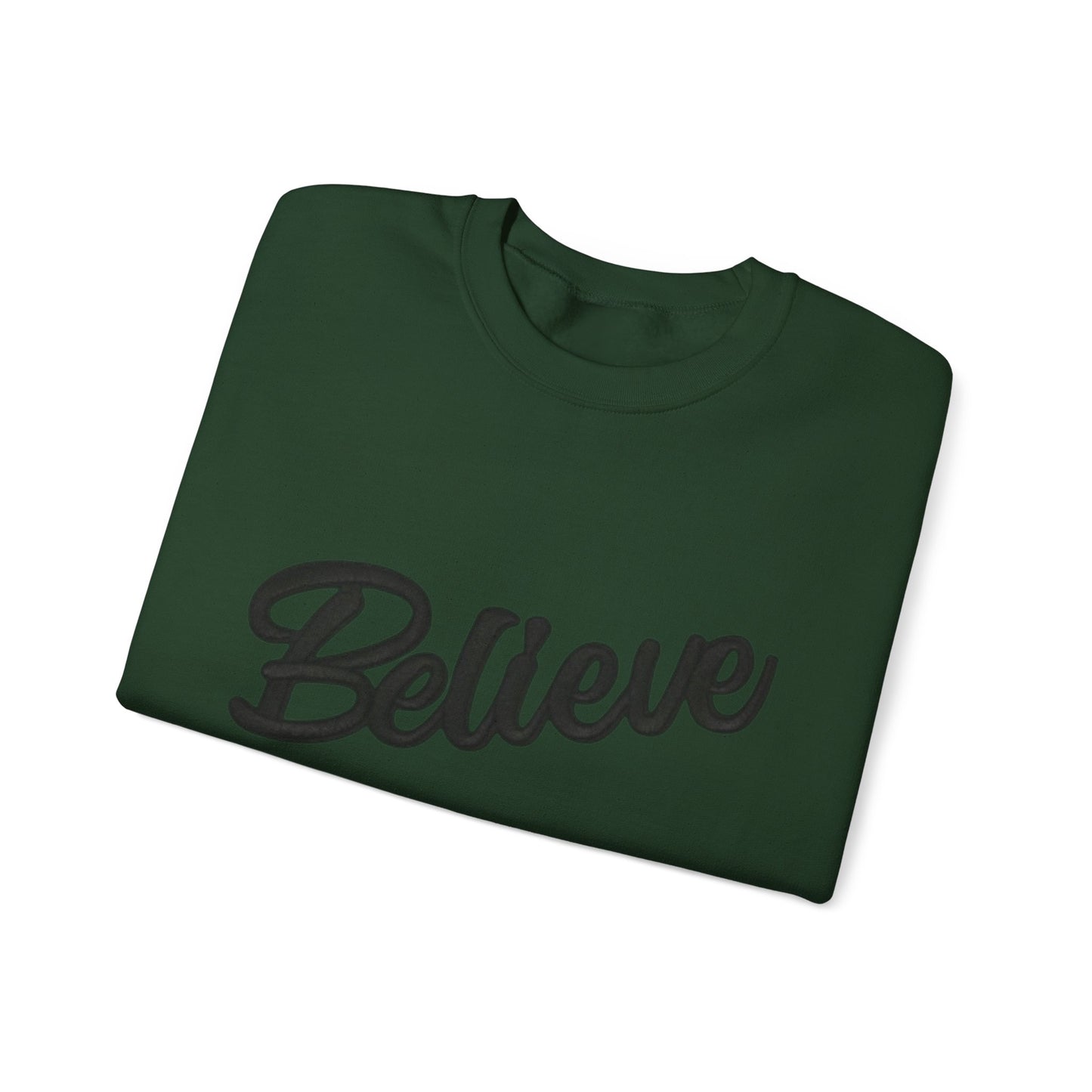 Believe Crewneck Sweatshirt — Inspirational Graphic CHRISTmas Pullover