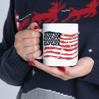 Best bands guitar USA flag mug coffee cup