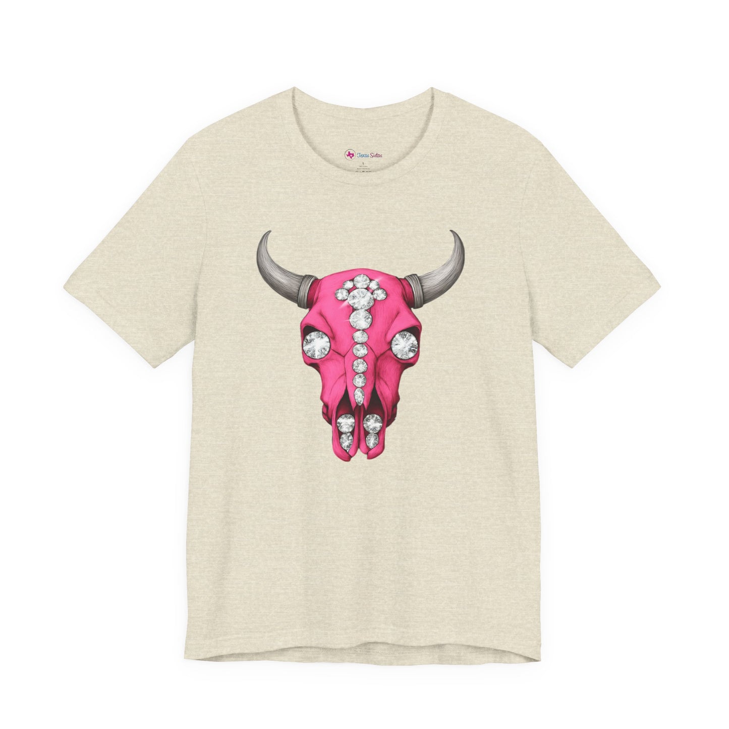 Pink Jeweled Bull Skull Tee – Western Cowgirl Graphic T-Shirt