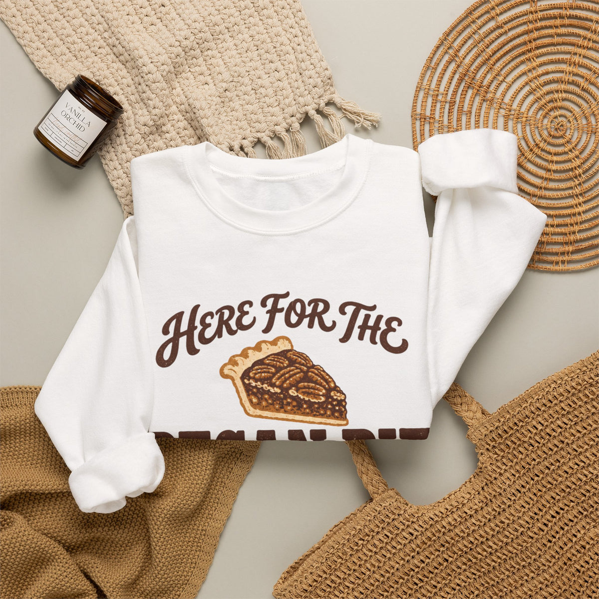 Here for the Pecan Pie Y'all Thanksgiving Sweatshirt