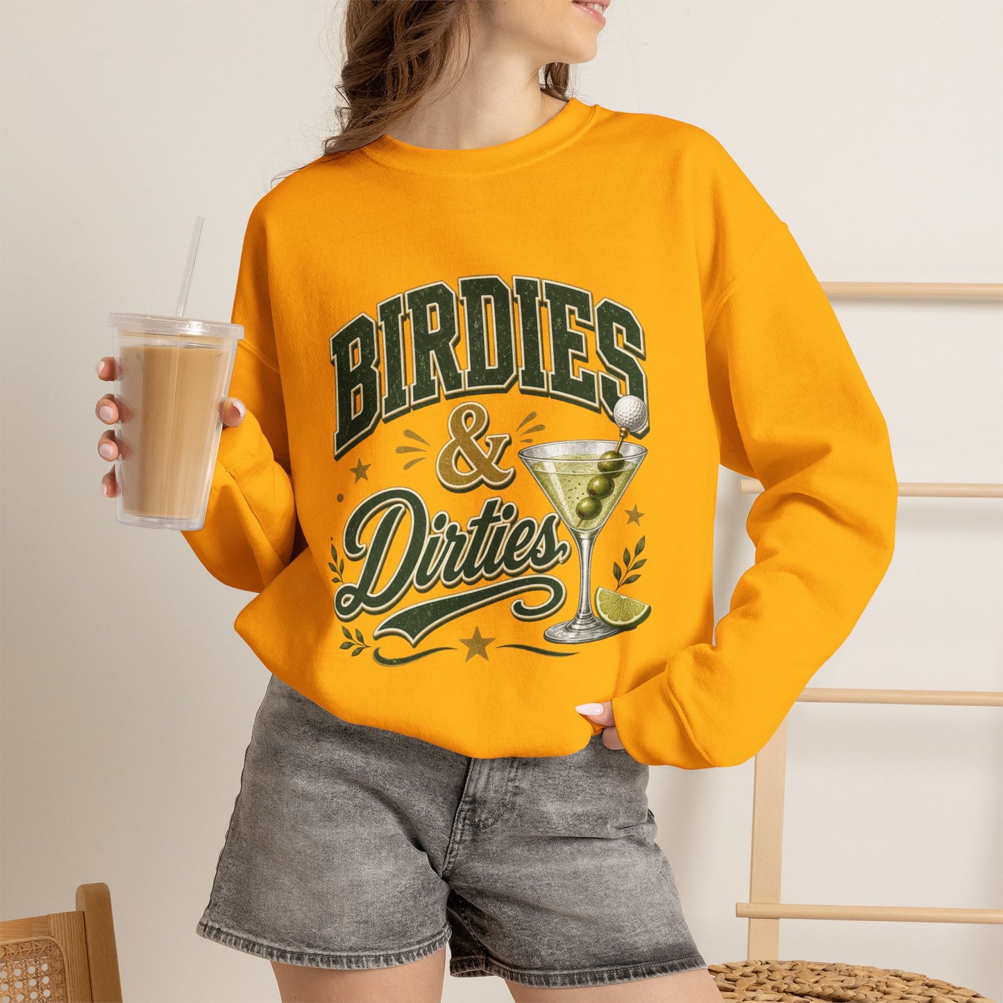 Golf Birdies & Dirties Crewneck Sweatshirt Golfing & Martini's