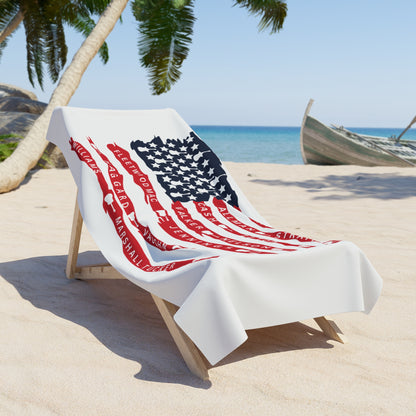 American Rock & Country Music Legends Flag Beach Towel