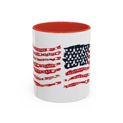 OG Southern Rock Bands & Country Greats USA Flag  Mug  11 or 15oz Coffee Cup