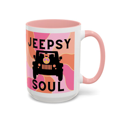 Jeepy Soul Accent Coffee Mug - 11 & 15oz - Stylish for Jeep Lovers