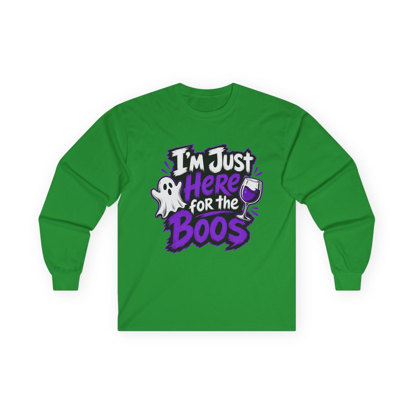 I'm Just Here for the Boos Halloween T-Shirt Ghosts & Cocktails Long Sleeve