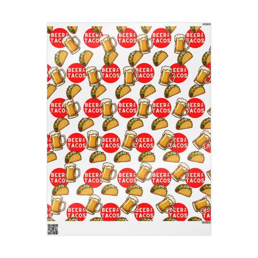 Beer & Tacos Wrapping Paper — Festive Christmas Holiday Gift Wrap