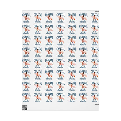 Coastal Cowgirl Patterned Gift Wrapping Paper Beach Girl Surfer Cowgirl