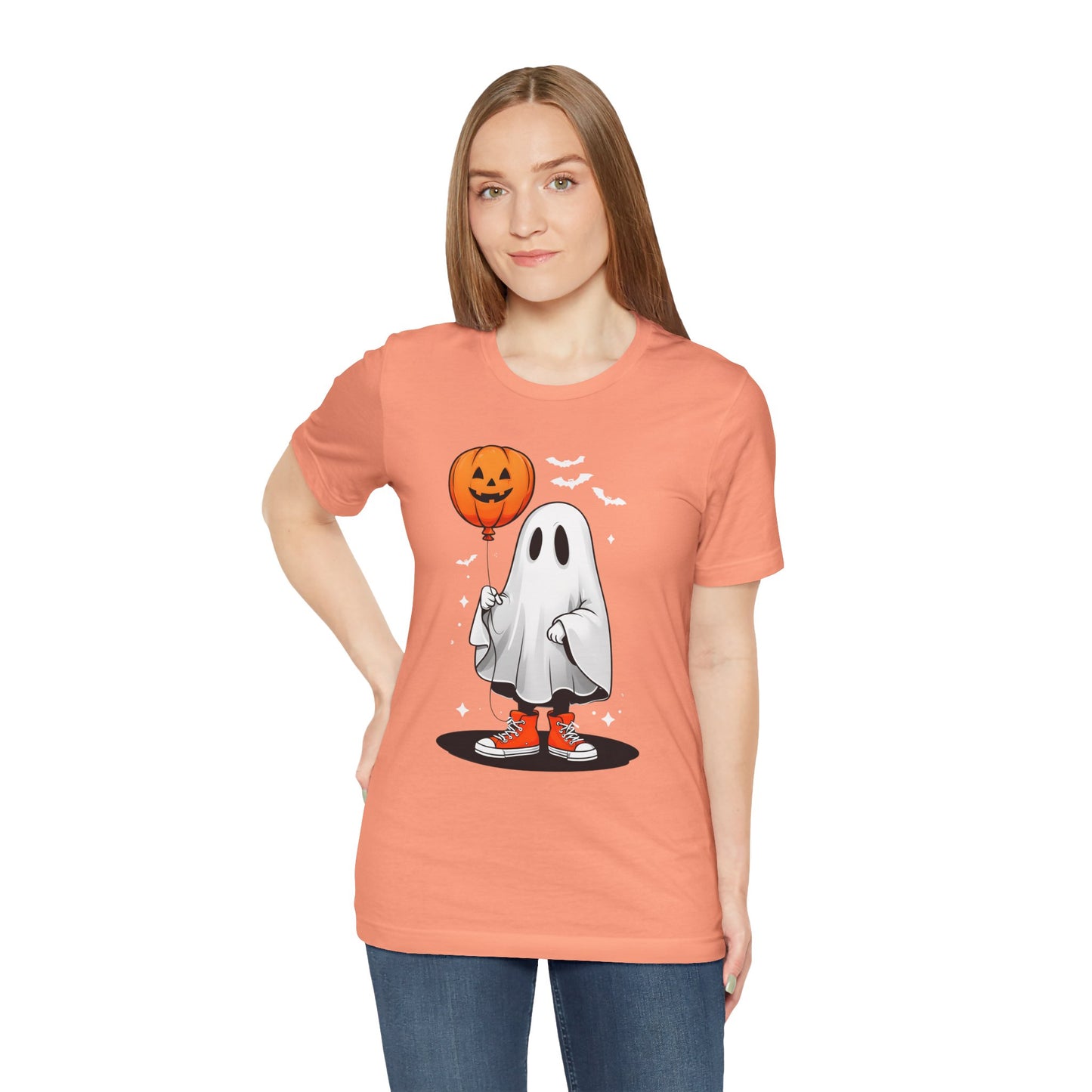 Ghost Tee with Orange Hightops and Pumpkin Balloon