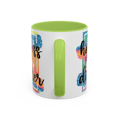 Spicy Disaster Accent Coffee Mug – Colorful Funny “I’m Not a Hot Mess, I’m a Spicy Disaster” Gift