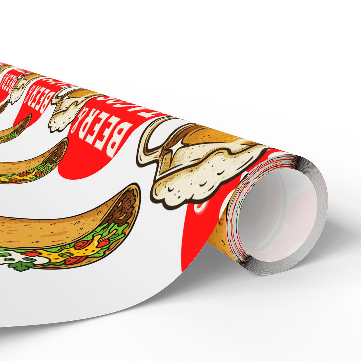 Beer & Tacos Wrapping Paper — Festive Christmas Holiday Gift Wrap