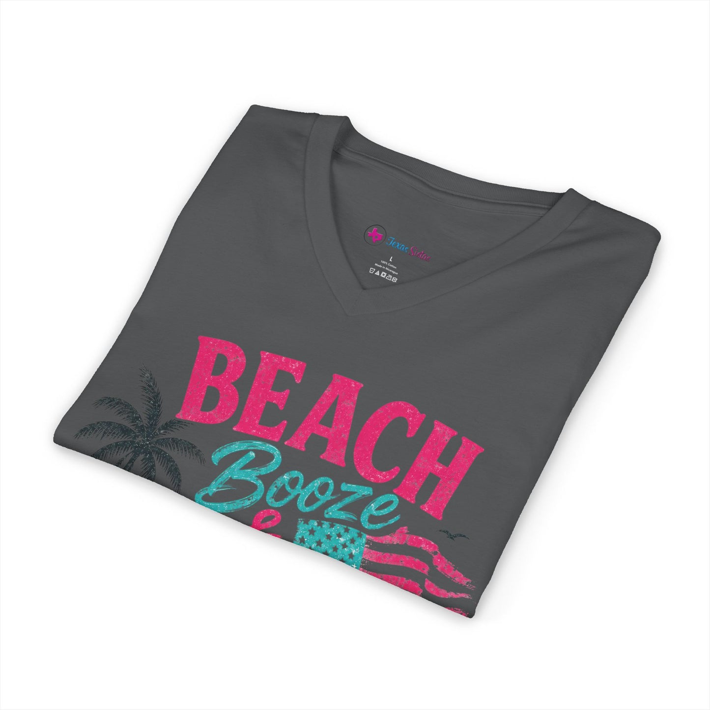 Beach Booze & Besties V-Neck T-Shirt