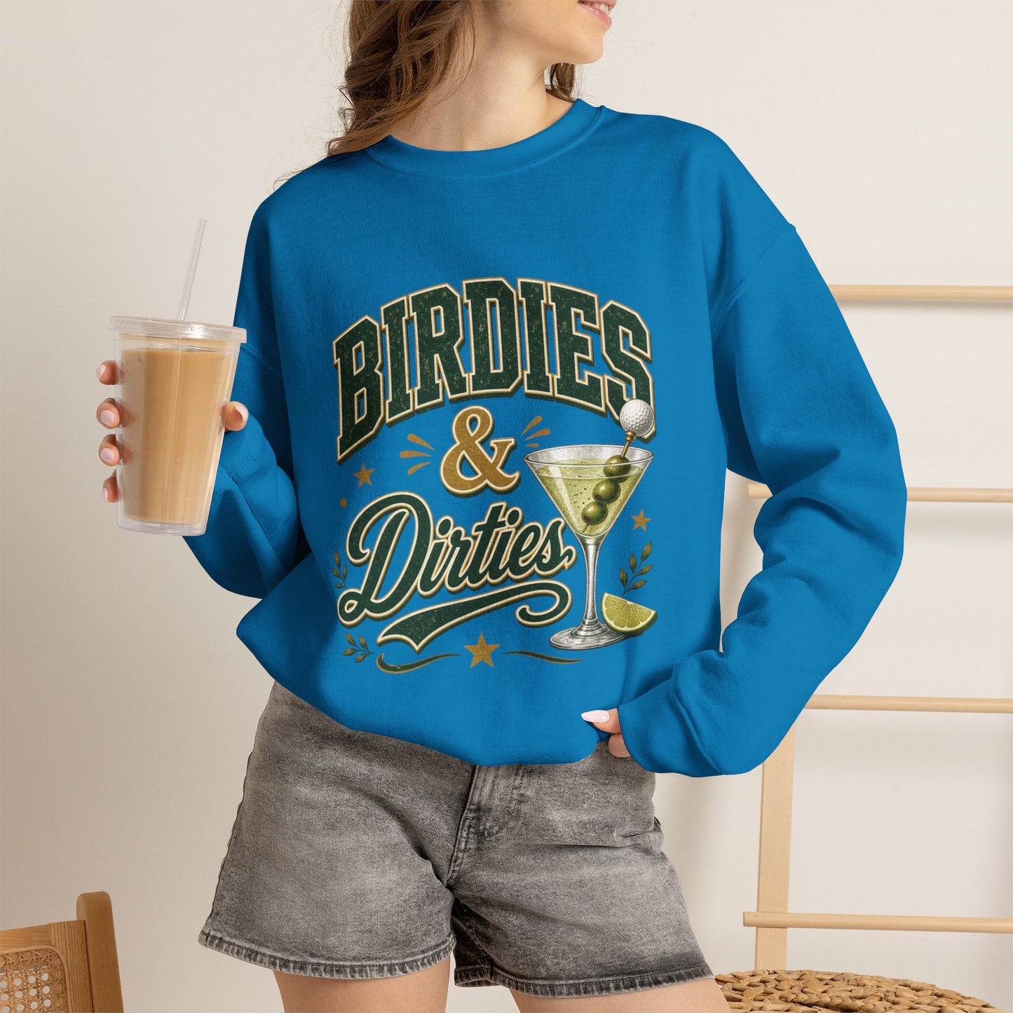 Golf Birdies & Dirties Crewneck Sweatshirt Golfing & Martini's